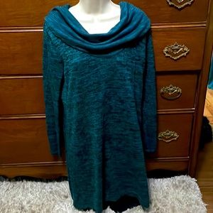 Soft Surroundings Emerald Green/Black Sweater Tunic